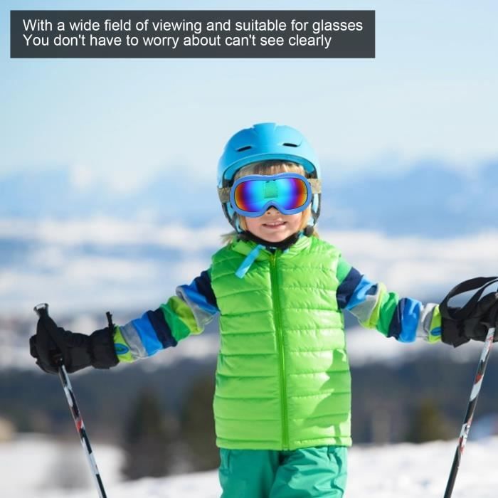BECILES Lunettes De Ski Snowboard Anti-UV Motocross - Compatibles Casque Anti-Buée Unisexe