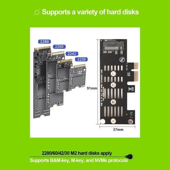 Adaptateur 2.5 Po NVMe/PCI-E SSD vers M.2 NGFF PCIe x4 SSD Boîtier PCI Express SSD Carte Adaptateur