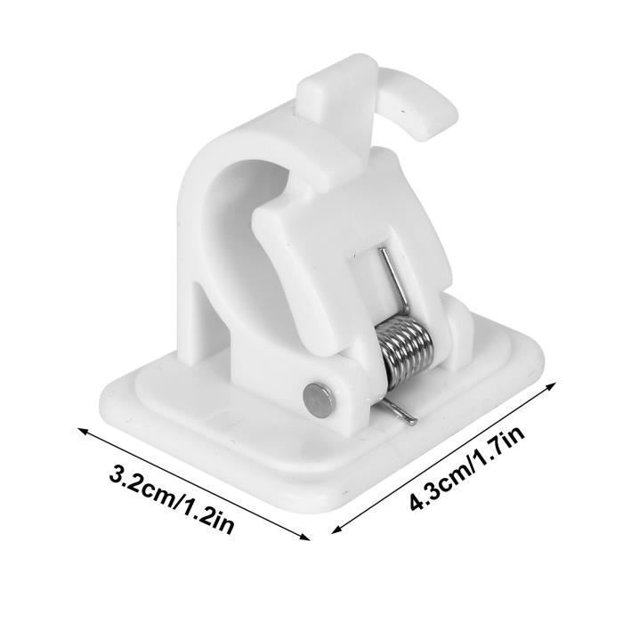 ANDGOO Lot De 10 Supports De Tringle à Rideaux Adhésifs, Sans Perçage, Sans Clou, Aucun Outil Nécessaire, Très Résistants, Pour Chambre à Coucher, Salle De Bain, Salon, Cuisine - Transparent