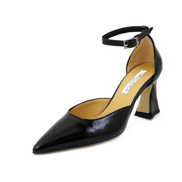 Escarpin Femme OSVALDO PERICOLI Cuir Verni Noir Talon Bobine