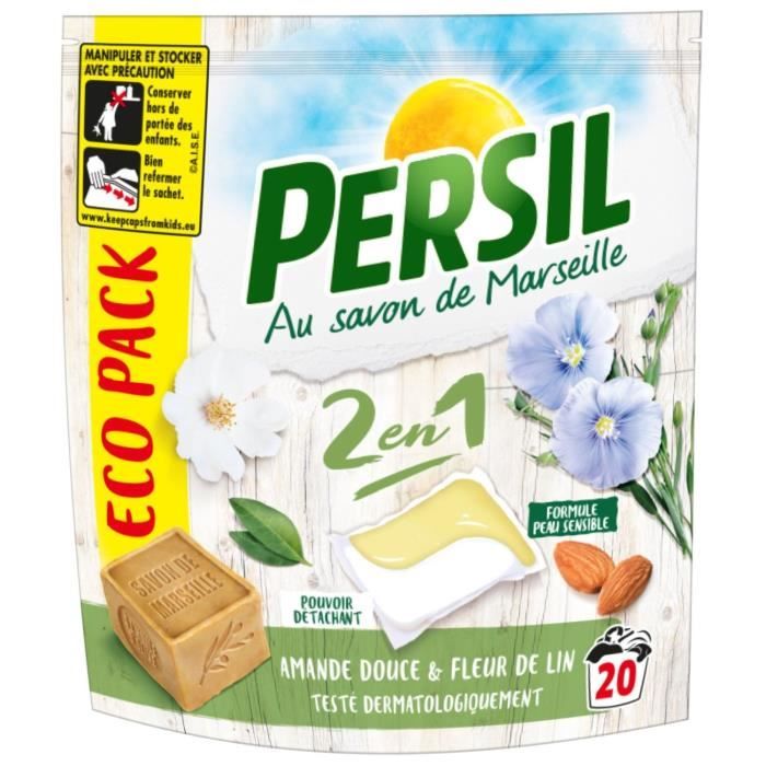 Persil Lessive Liquide Peau Sensible Amande Douce Lot 3 X 2L - 120 Lavages  - 6000 ml