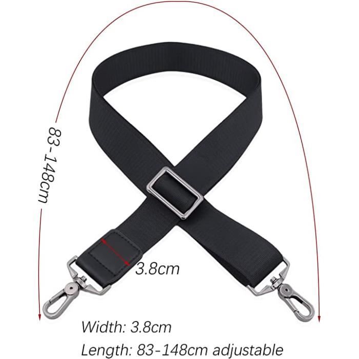 Sangles De Remplacement Pour Sac – Nylon Réglable, 2 Pièces, Résistantes Et Confortables (noir)