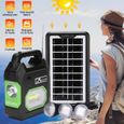 Kit de stockage d'énergie d'urgence et radio pour groupe électrogène à panneau solaire portable avec 3 Ampoule-2