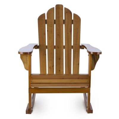 Marron blumfeldt Rushmore Set 2 fauteuils à Bascule Jardin Style Adirondack, Dossier Haut, Assise Profonde et Longs accoudoirs, lasure de Protection
