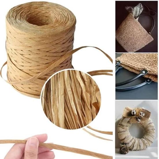 Raphia Naturel - 150g (3 Rouleaux) Pour Emballage Cadeau, Décoration, Jardinage Et Bricolage - 5