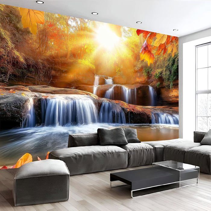 Wallpaper Papier Peint Panoramique Cascade Ensoleillée 350X256Cm Poster ...