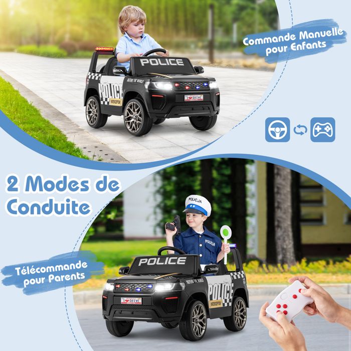 Voiture électrique Enfant 12V DREAMADE - Télécommande Parentale, 2 Places, Charge 30kg - Tout-terrain