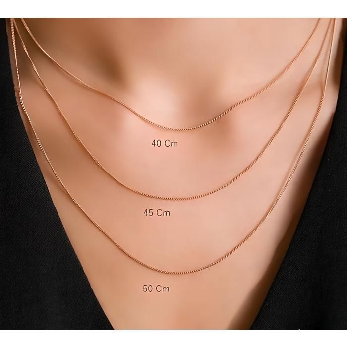 Chaîne de Cou Femme Maille Gourmette Fine 45 cm Plaqué