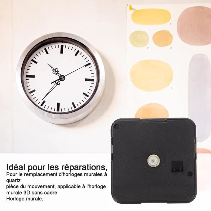 Accessoire De Réparation D'horloge Murale à Faire Soi-même - Kit Pièces Plastique Noir Neuf
