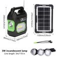 Kit de stockage d'énergie d'urgence et radio pour groupe électrogène à panneau solaire portable avec 3 Ampoule-3