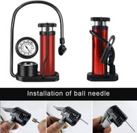 Mini Pompe à Vélo ,Gonfleur Vélo 3 en 1 pour toutes les VannesPompe à Vélo avec ManomètrePompe à