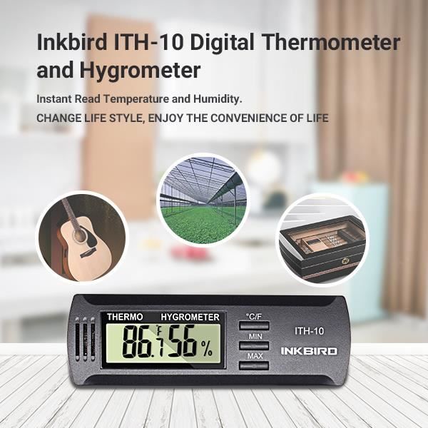 Thermometre Numerique Interieur, Moniteur Temperature Humidite Digital  Hygrometre Cave a Vin, Inkbird ITH-10 Ecran LCD pour Frigo - Cdiscount  Bricolage