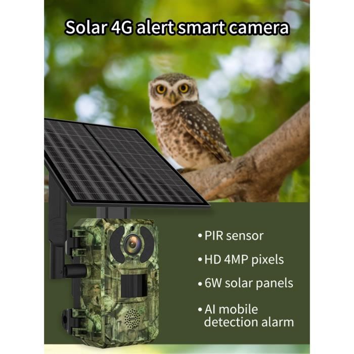 Caméra de chasse solaire 4G SIM PRUMYA, imperméable à l'eau 20 m PIR de  détection de mouvement , vision nocturne 30 m+Carte SD 128G - Cdiscount  Appareil Photo
