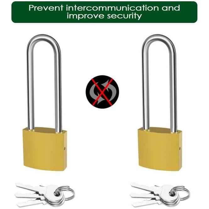 PACK DE 5 CADENAS EN LAITON À ARC NORMAL 5 CLÉS ÉGALES, 40 mm