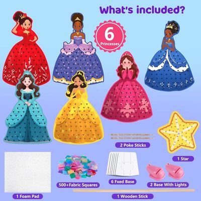 Kit De Bricolage Poke Art FARYODI Princesse Magique, Activité Créative, Cadeau Pour Filles Et Garçons De 6 à 12 Ans