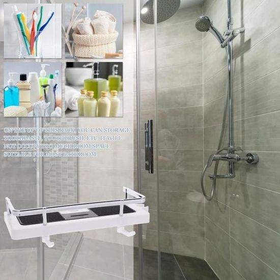 2 Étagères De Douche Extra-longues Adhésives - Sans Perçage Pour Salle De Bain Cuisine 96884725