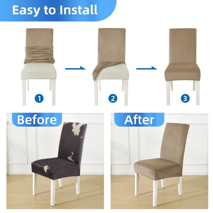 Ystyle Housse de Chaise 2 Pièces, Extensible Housse Chaise Salle à Manger, Universel Housse pour Chaise, Housses de Chaises Lavable, Moderne Couvre Chaise Protege Chaise Decoration, Rouge