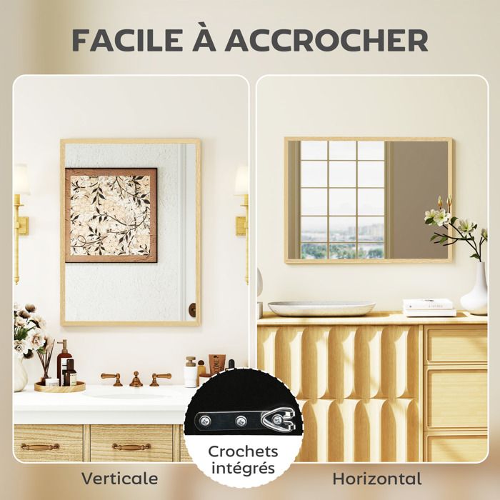 Miroir de luxe avec cadre en bois décorée