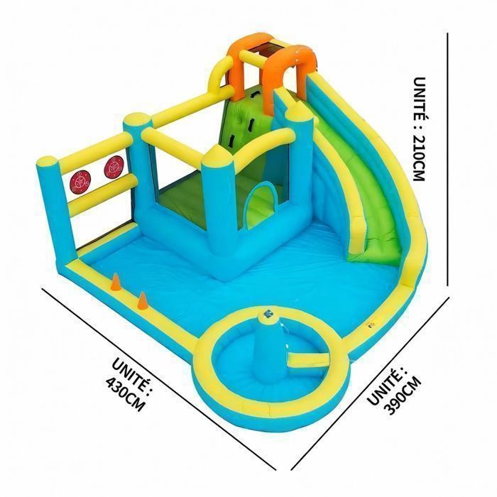 LINHOO Parc Aquatique Gonflable avec Toboggan, Piscine et Souffleur LINHOO Parc Aquatique Gonflable avec Toboggan, Piscine et Souffleur