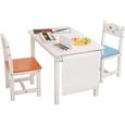 Ensemble table et 2 chaises pour enfants Table de salle à manger Table d'activités pour enfants pour enfants avec chaises de couleur-0