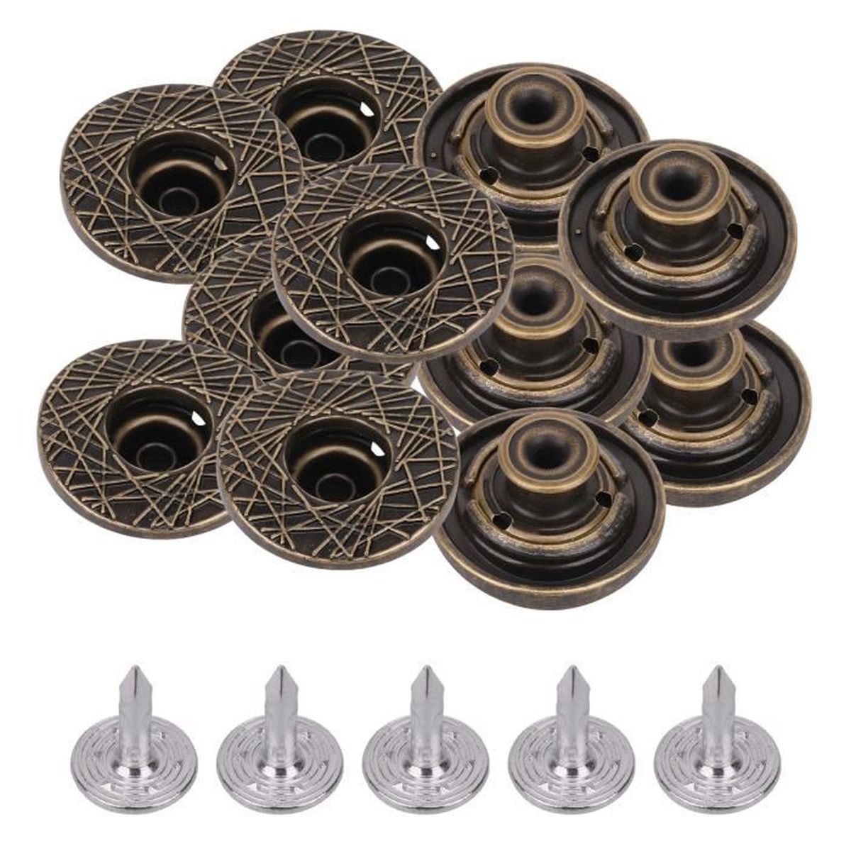 Kit 6 Boutons Jeans Clipsables Ajustables - Serre-Taille Sans Couture Pour Pantalon