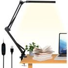 E-SENIOR 10W Lampe de Bureau LED avec Clamp,Protection des Yeux, Bras Métallique Pliable et Rotatif [Classe énergétique A+++]