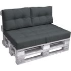 BEAUTISSU HOME STYLE Beautissu ECO Elements Lot de 2 Coussins de dossiers pour Canapé en Palette 60x40x20cm - Gris graphite - extérieur Euro Palette
