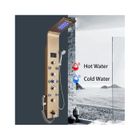 FUZMONOERE Panneau Colonne de Douche Hydromassante OR en Acier Inox avec 6 Grandes Buses Massants Multifonction avec Écran LCD Affichage