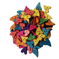 Boutons en bois colorés en forme de cœur de pêche Boutons de couture décoratifs 100 pcs