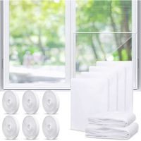 Moustiquaire Fenêtre Écran - 6Pcs - 130x150cm - Blanc - Adhésive - Anti Mouches - Filet Écran Insecte