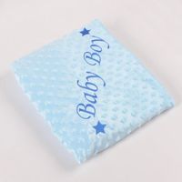 Couverture brodée pour bébé -  Cadeau de grossesse - Bébé garçon - Bébé fille (Baby Boy (Blue))