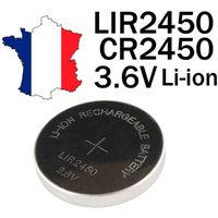 Accu pile rechargeable LIR2450 3.6V Li-ion coin battery LIR 2450 batterie CR2450