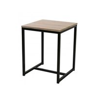 Table de Chevet - WADIGA - Métal Noir et Bois - Contemporain - Design - 40x40x50cm