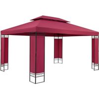 Tonnelle de jardin Elda 3x4 m amarante Tente de réception avec toile hydrofuge Pavillon pergola 2,60 m Mobilier extérieur