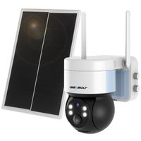 GENBOLT 2K Caméra de Surveillance Solaire WiFi Extérieur à Batterie Rechargeable 6W 15000mAh Vision Nocturne Couleur PIR Détection