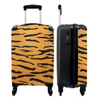 Valise NoBoringSuitcases.com® - Chariot à Bagages à Main Trolley Bagage Cabine imprimé 55x35x25 cm -  Imprimé tigre Animaux Orange