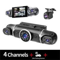 PRUMYA Caméra de voiture wifi - FHD 1080P - 4 canaux 3'' IPS Vision nocturne boîte noire vidéo enregistreur pour voiture