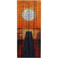 WENKO Rideau bambou, rideau de porte, "coucher de soleil", rideau mouche, Bambou, 90x200 cm, Multicolore