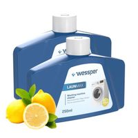 Lot de 2 Liquide de lavage pour machines à laver Wessper LAUNMAX 250ml, parfum citron