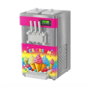Machine à crème glacée - VEVOR - Appareil à Glace Italienne 3 Saveurs 34-44 L/h,Panneau LED
