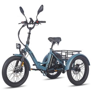 Tricycle Pliable 24 Pouces Kangten – 7 Vitesses, Panier Et Dossier, Pour Adultes Jusqu'à 95 Kg – Noir