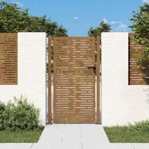PORTAIL - PORTILLON Porte de jardin MVS - Portail de jardin 105x205 cm acier corten conception de carré,27,5 Kg