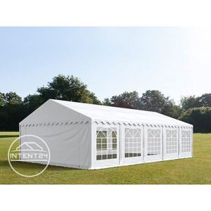 TONNELLE - BARNUM Tente de réception TOOLPORT 5x10m en PVC blanc imp