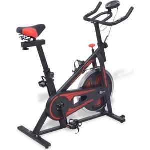 VÉLO D'APPARTEMENT Vélo d'appartement Vélo Cardio Biking spinning d'Exercice 97 x 46 x 108 cm (L x l x H) avec capteurs de pouls Noir et rouge #D#3054