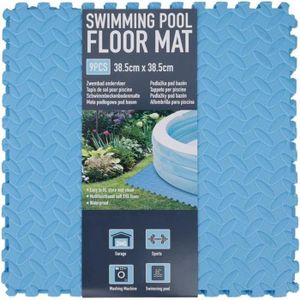 TAPIS D’EXTÉRIEUR Lot de 9 Dalles de protection de sol en mousse bleu 38.5 x 38,5 cm ép 4 mm (tapis de sol pour piscine hors sol ou spa gonflable)