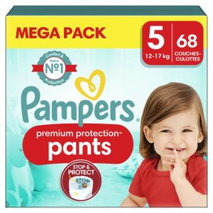 COUCHE 68 Couches-Culottes Premium Protection Taille 5, 12kg - 17kg, Pampers