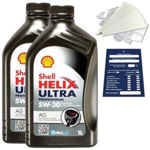 HUILE MOTEUR 2 Litre Original Shell Helix Ultra Prof. Ag 5W30 Huile 550040557 Acea C3 Kit