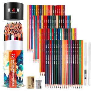 CRAYON DE COULEUR H  B Lot de 72 crayons de couleur pour dessin d'ar