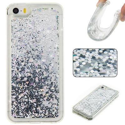 Coque iPhone 5c Transparent et Liquide (Argent) - Cdiscount Tlphonie