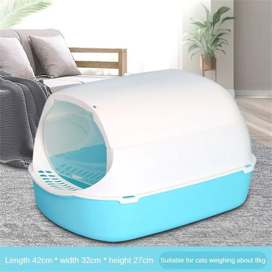 Bac à Litière Pliable Et Imperméable Pour Chat - Portable Avec Sac De Transport - Bleu